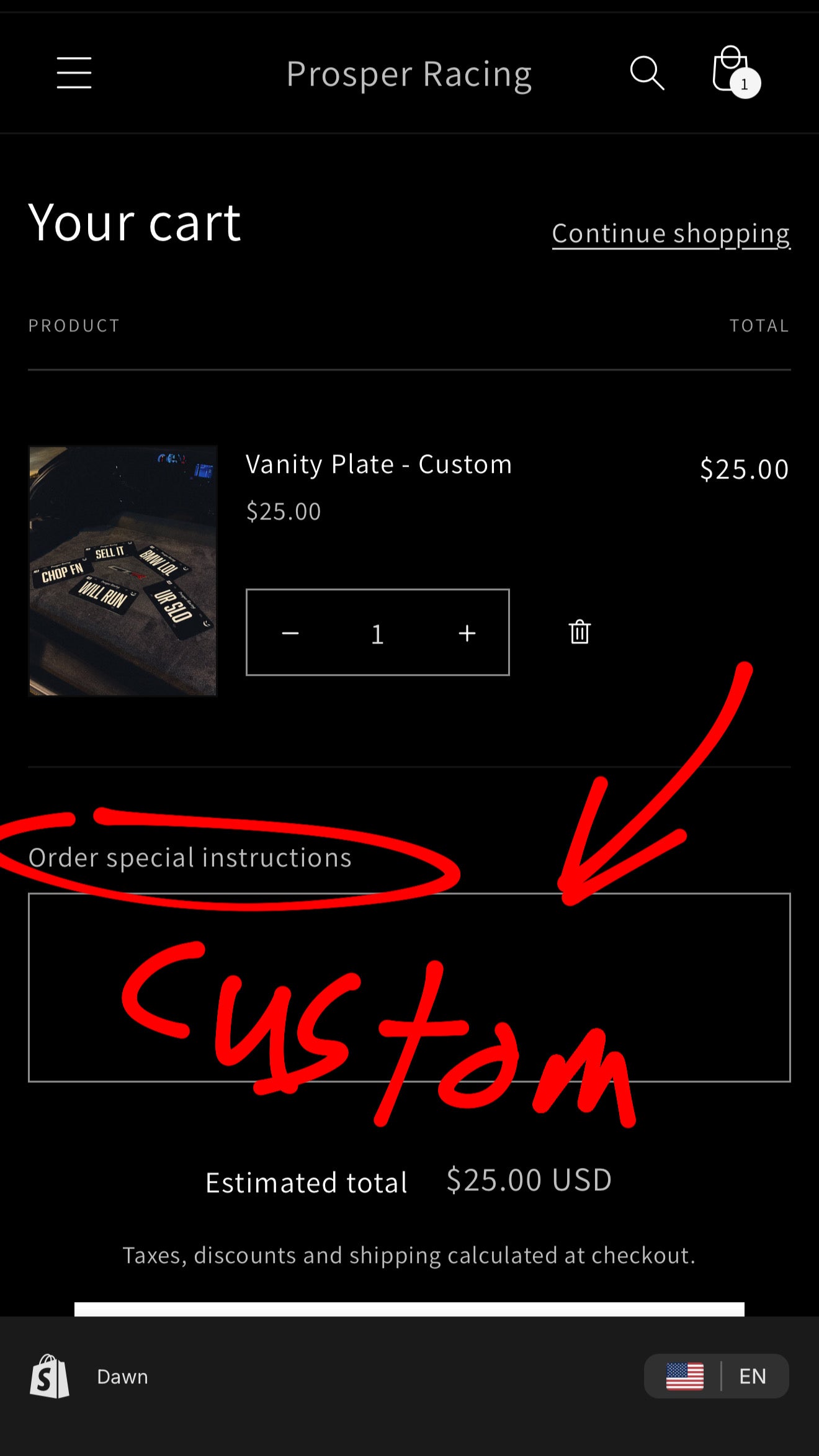 Vanity Plate - Custom